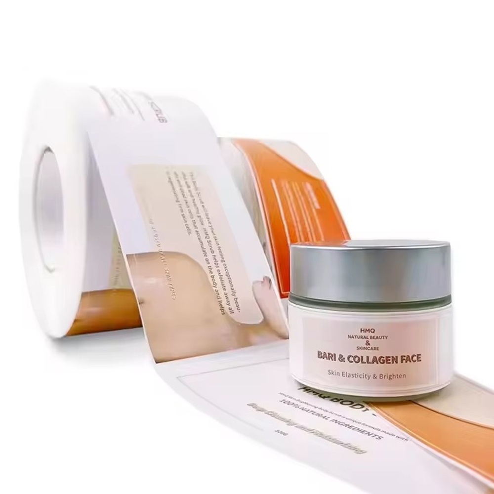 Luxury Skincare Logo - カスタム高級ビニールラベル｜防水ロゴ印刷｜ロール化粧品瓶ステッカー｜スキンケアボトル包装ラベル